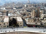 Bir zamanlar Halep Kalesi\'nden manzaralar... Uzakta görülen Emevi Camisinin minaresi artık yok!